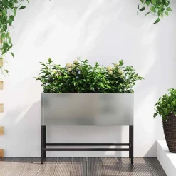 Pelouses & Jardins-vidaXL Bac de jardin surélevé Argent 60 x 26 x 45 cm Acier galvanisé