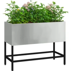 Pelouses & Jardins-vidaXL Bac de jardin surélevé Argent 60 x 26 x 45 cm Acier galvanisé