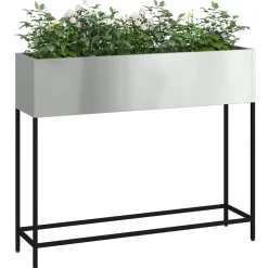 Pelouses & Jardins-vidaXL Bac de jardin surélevé Argent 100 x 26 x 82 cm Acier galvanisé