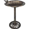 vidaXL Baignoire de jardin pour oiseaux Bronze Plastique