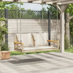 vidaXL Balancelle avec coussins beige 109x62x40 cm résine tressée