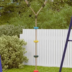 Jeux De Plein Air-vidaXL Balançoire à câble à disque d'enfants et 4 marches multicolore
