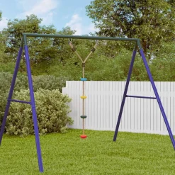 Jeux De Plein Air-vidaXL Balançoire à câble à disque d'enfants et 4 marches multicolore