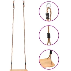vidaXL Balançoire à planche 200 cm Bois de pin solide