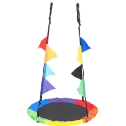 vidaXL Balançoire arc-en-ciel avec fanions 100 cm