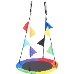 vidaXL Balançoire arc-en-ciel avec fanions 100 cm