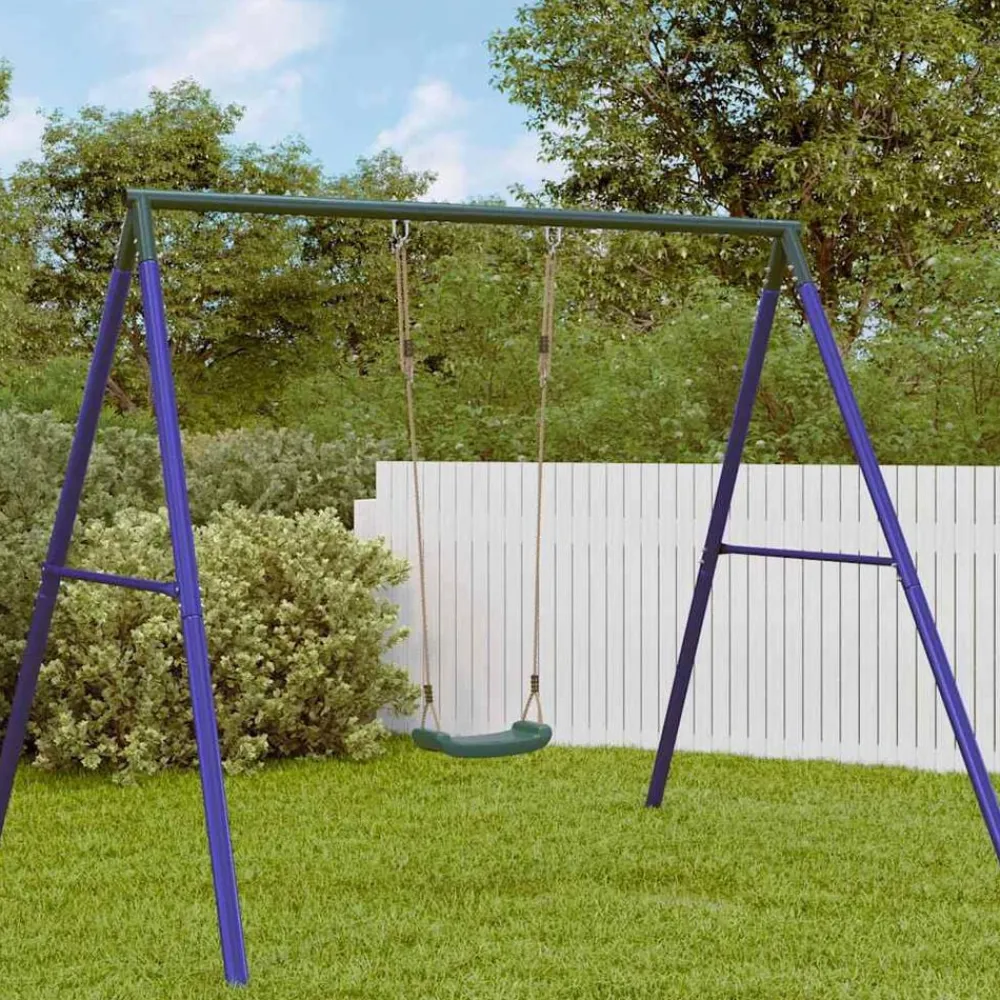 Jeux De Plein Air-vidaXL Balançoire d'extérieur d'enfants simple et corde réglable Vert