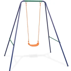 Jeux De Plein Air-vidaXL Balançoire simple 2-en-1 et balançoire pour tout-petits Orange