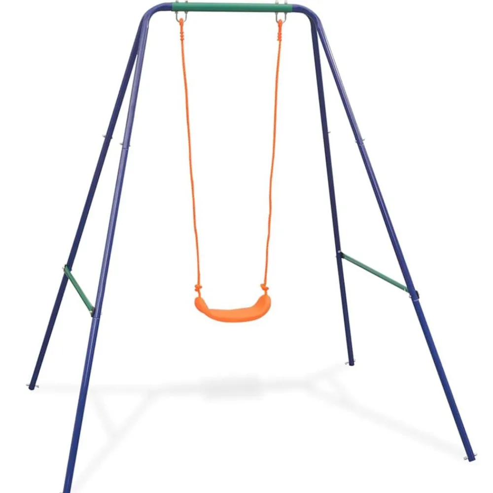 Jeux De Plein Air-vidaXL Balançoire simple 2-en-1 et balançoire pour tout-petits Orange