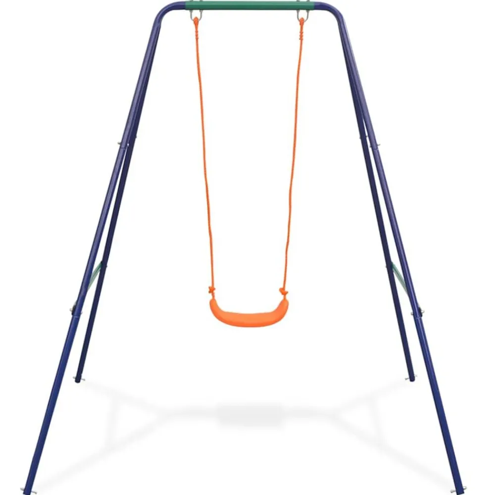 Jeux De Plein Air-vidaXL Balançoire simple 2-en-1 et balançoire pour tout-petits Orange