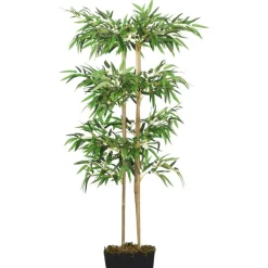 Décorations-vidaXL Bambou artificiel 760 feuilles 120 cm vert