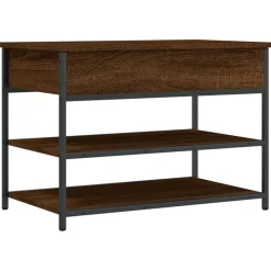 Bancs-vidaXL Banc à chaussures chêne marron 70x42,5x50 cm bois d'ingénierie Ch&ecirc;ne marron