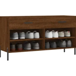 vidaXL Banc à chaussures chêne marron 102x35x55 cm bois d'ingénierie