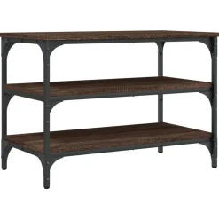 Bancs-vidaXL Banc à chaussures chêne marron 70x38,5x49 cm bois d'ingénierie Ch&ecirc;ne marron