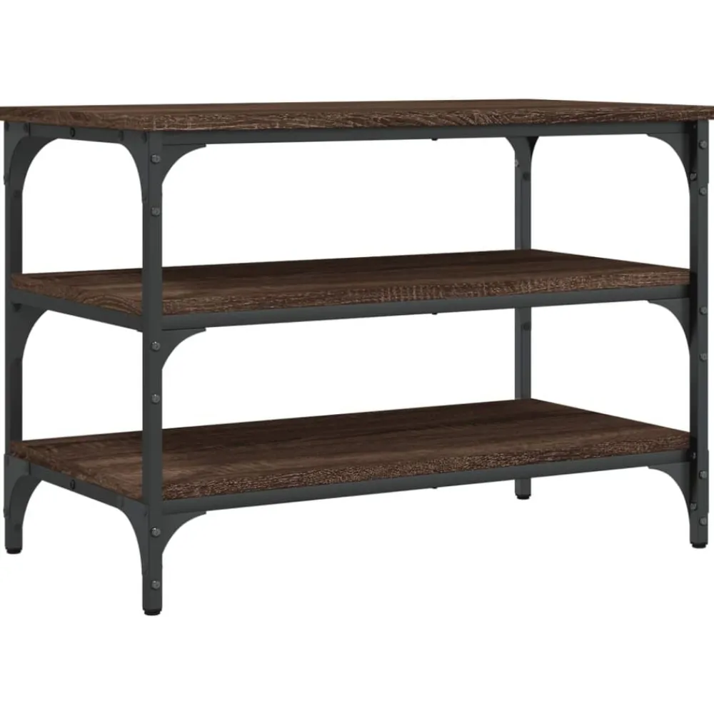 Bancs-vidaXL Banc à chaussures chêne marron 70x38,5x49 cm bois d'ingénierie Chêne marron