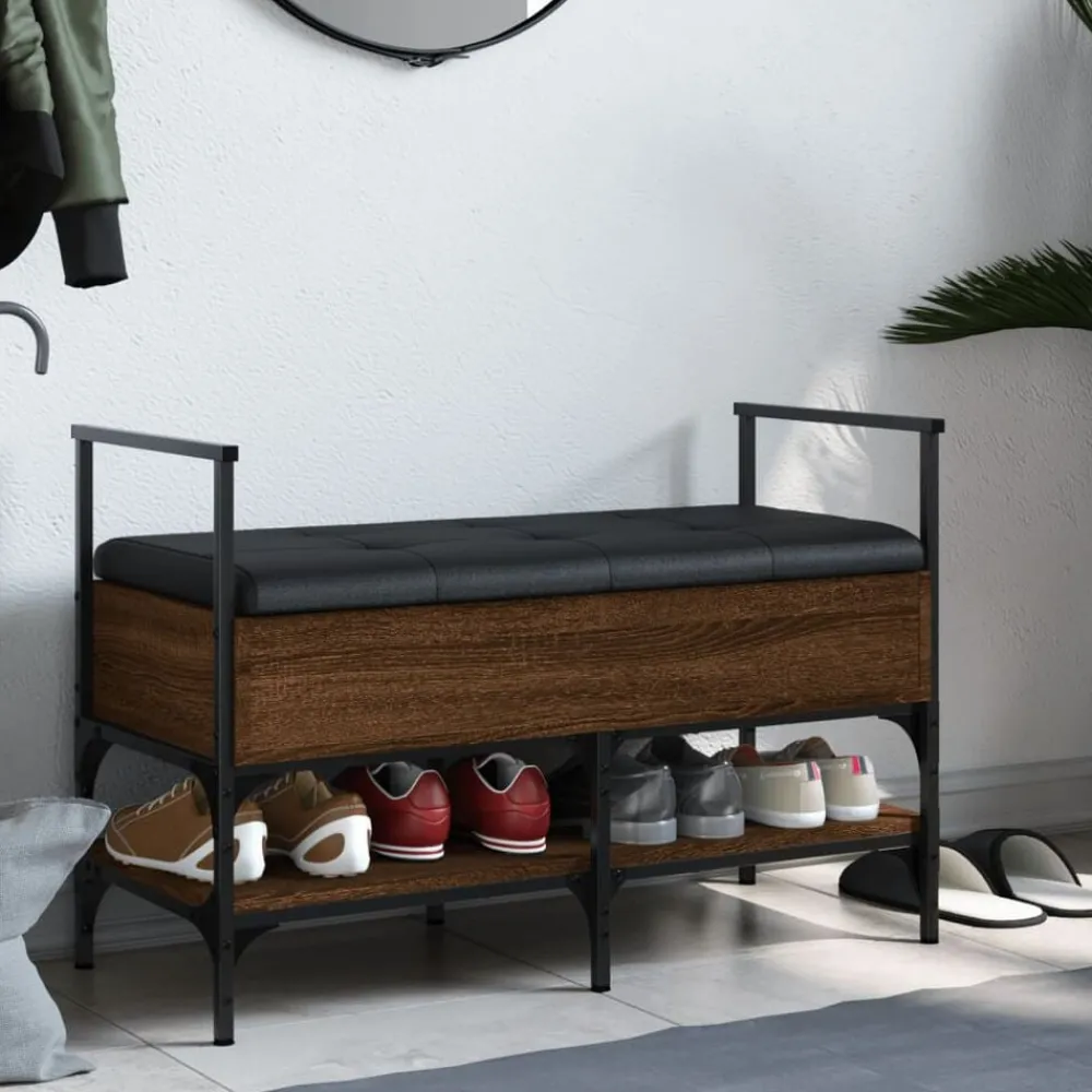 Bancs-vidaXL Banc à chaussures chêne marron 85,5x42x57,5cm bois d'ingénierie Chêne marron