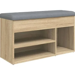 Bancs-vidaXL Banc à chaussures chêne sonoma 82x32x45,5 cm bois d'ingénierie Ch&ecirc;ne sonoma