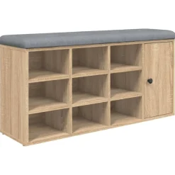 Bancs-vidaXL Banc à chaussures chêne sonoma 102x32x50 cm bois d'ingénierie Ch&ecirc;ne sonoma