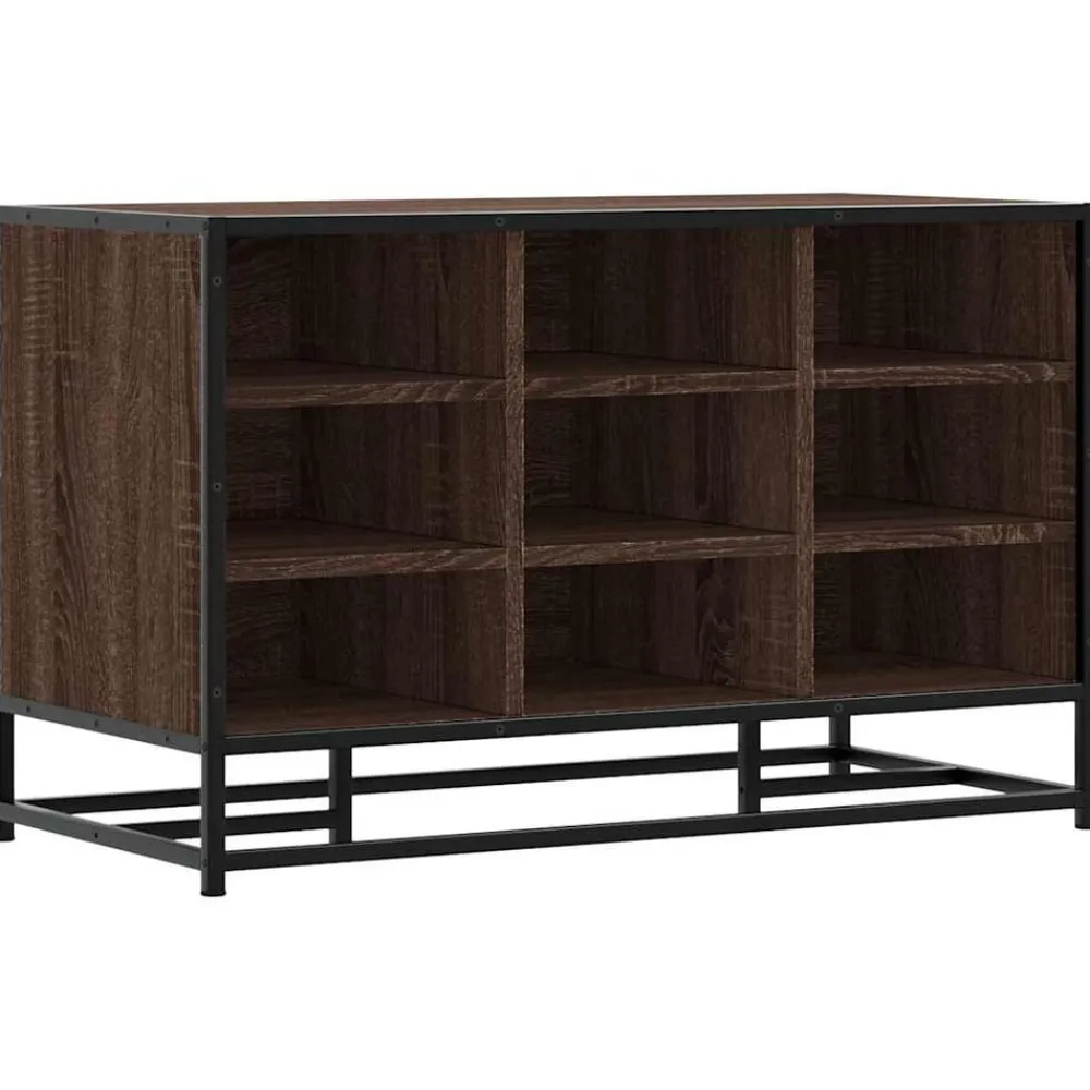 vidaXL Banc à chaussures chêne marron bois d'ingénierie et métal