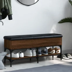 Bancs-vidaXL Banc à chaussures chêne marron 102x32x45 cm bois d'ingénierie Chêne marron