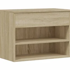 Produits Ménagers-vidaXL Banc à chaussures Chêne sonoma 60x30x45 cm Bois d’ingénierie Ch&ecirc;ne sonoma