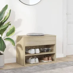 Produits Ménagers-vidaXL Banc à chaussures Chêne sonoma 60x30x45 cm Bois d’ingénierie Ch&ecirc;ne sonoma
