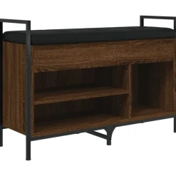 Bancs-vidaXL Banc à chaussures chêne marron 85,5x32x57,5cm bois d'ingénierie Ch&ecirc;ne marron