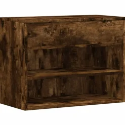 Produits Ménagers-vidaXL Banc à chaussures Chêne fumé 60x30x45 cm Bois d'ingénierie Ch&ecirc;ne fumé