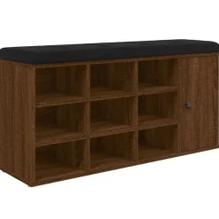 Bancs-vidaXL Banc à chaussures chêne marron 102x32x50 cm bois d'ingénierie Ch&ecirc;ne marron