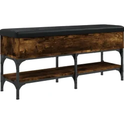 vidaXL Banc à chaussures chêne fumé 102x32x45 cm bois d'ingénierie