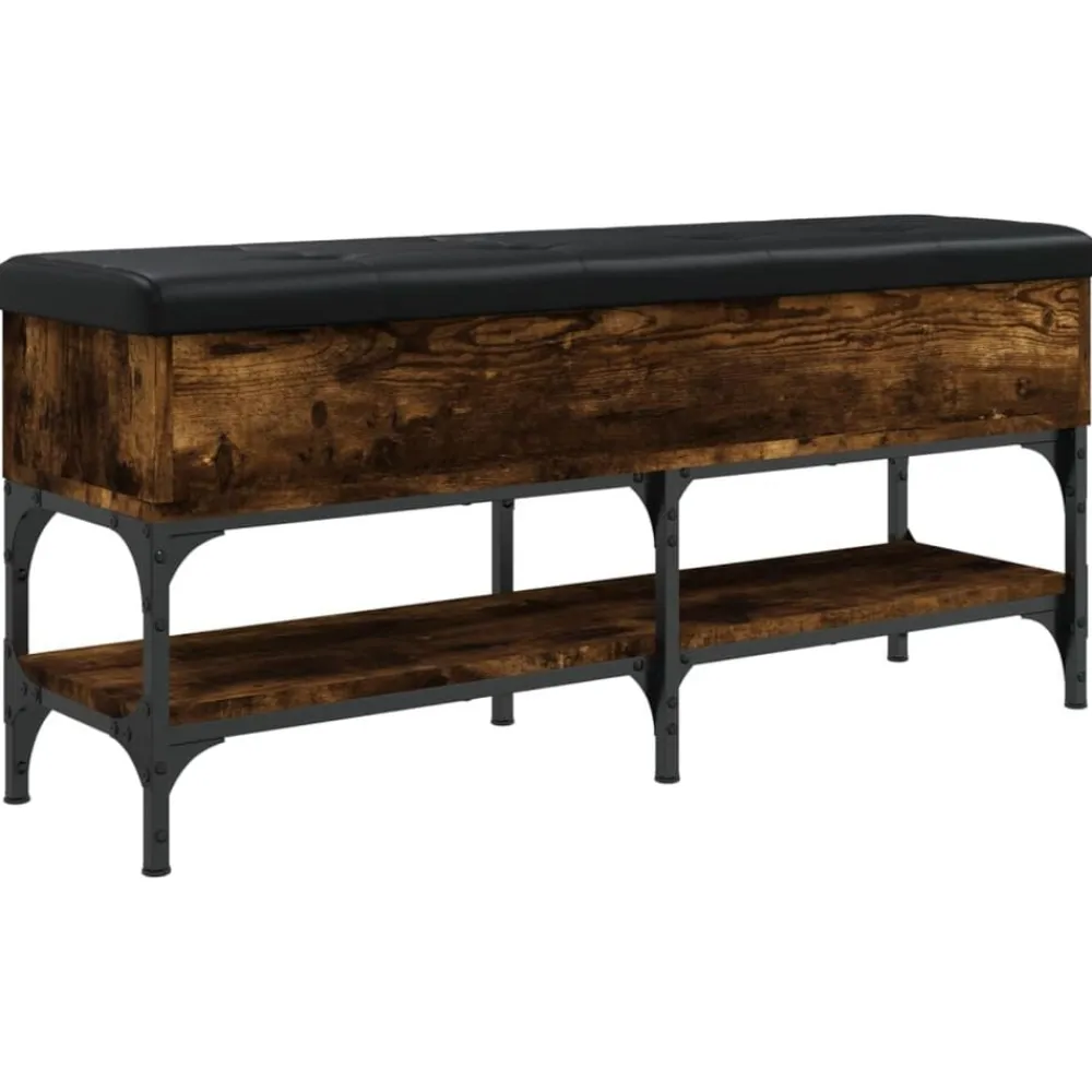 vidaXL Banc à chaussures chêne fumé 102x32x45 cm bois d'ingénierie