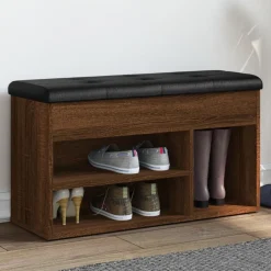 vidaXL Banc à chaussures chêne marron 82x32x45,5 cm bois d'ingénierie