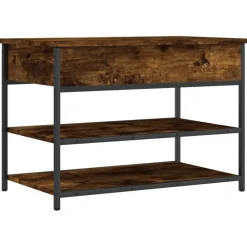 Bancs-vidaXL Banc à chaussures chêne fumé 70x42,5x50 cm bois d'ingénierie Ch&ecirc;ne fumé
