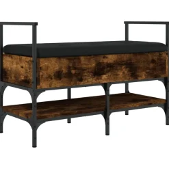 vidaXL Banc à chaussures chêne fumé 85,5x42x57,5 cm bois d'ingénierie