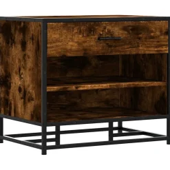 Bancs-vidaXL Banc à chaussures chêne fumé bois d'ingénierie et métal Ch&ecirc;ne fumé