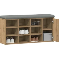 Bancs-vidaXL Banc à chaussures chêne artisanal 102x32x50cm bois d'ingénierie ch&ecirc;ne artisanal