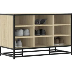 Bancs-vidaXL Banc à chaussures chêne sonoma bois d'ingénierie et métal Ch&ecirc;ne sonoma