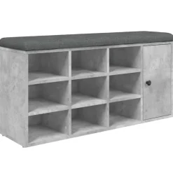 Bancs-vidaXL Banc à chaussures 102x32x50 cm bois d'ingénierie Gris béton