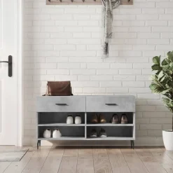 vidaXL Banc à chaussures 102x35x55 cm bois d'ingénierie