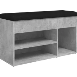 Bancs-vidaXL Banc à chaussures 82x32x45,5 cm bois d'ingénierie Gris béton