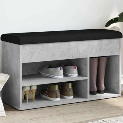 Bancs-vidaXL Banc à chaussures 82x32x45,5 cm bois d'ingénierie Gris béton