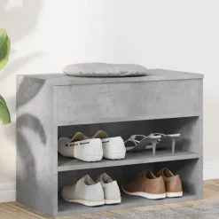 vidaXL Banc à chaussures 60x30x45 cm Bois d’ingénierie