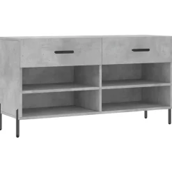 Produits Ménagers-vidaXL Banc à chaussures 102x35x55 cm bois d'ingénierie Gris béton