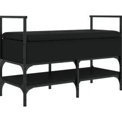 Bancs-vidaXL Banc à chaussures 85,5x42x57,5 cm bois d'ingénierie Noir