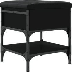 Bancs-vidaXL Banc à chaussures 42x42x45 cm bois d'ingénierie Noir