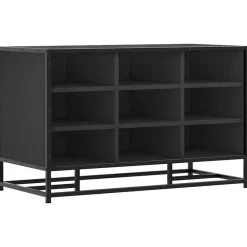 Bancs-vidaXL Banc à chaussures 84x40x53,5 cm bois d'ingénierie et métal Noir