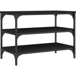 Bancs-vidaXL Banc à chaussures 70x38,5x49 cm bois d'ingénierie Noir