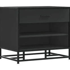 Bancs-vidaXL Banc à chaussures 60x40x53,5 cm bois d'ingénierie et métal Noir
