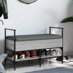 vidaXL Banc à chaussures 85,5x42x57,5 cm bois d'ingénierie