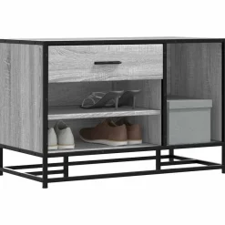 vidaXL Banc à chaussures bois d'ingénierie et métal